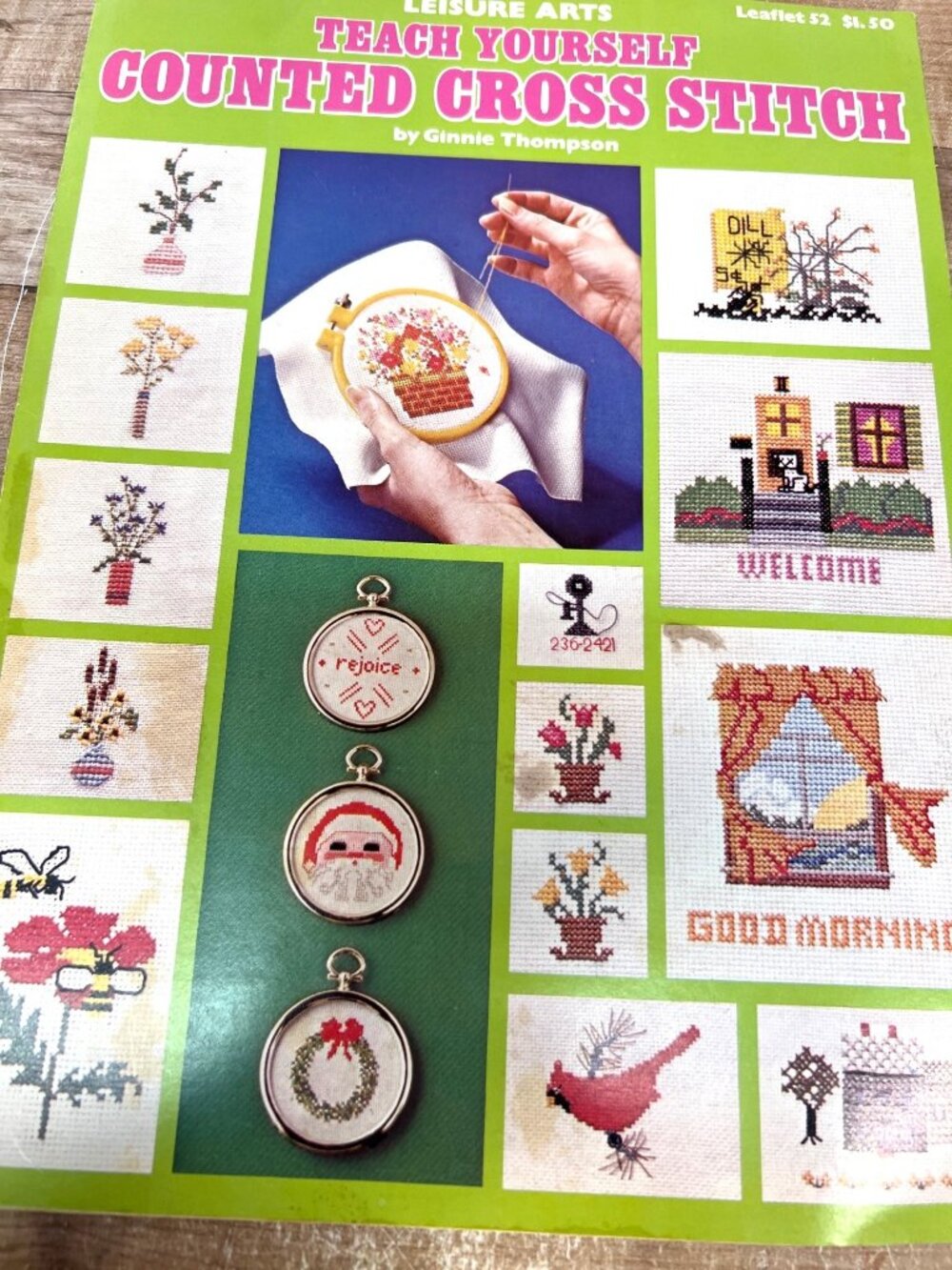 Teach Yourself Counted Cross Stitch Leisure Arts Leaflet 52 Patterns